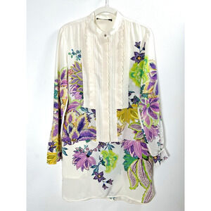 Roberto Cavalli Italian Silk Luxury Designer Maximalist Ruffle 2013 Resort Dress